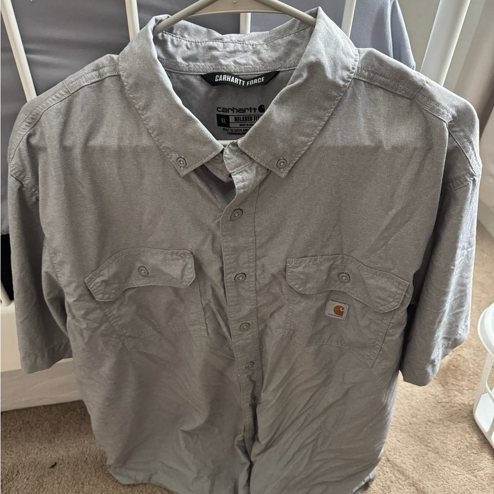 Carhartt Gray Button-Up Shirt